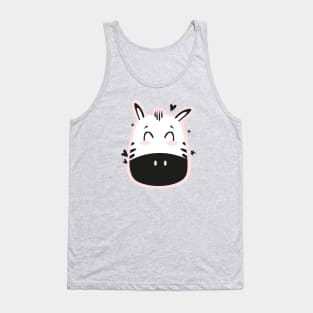 Cute Zebra Art Drawing Tank Top